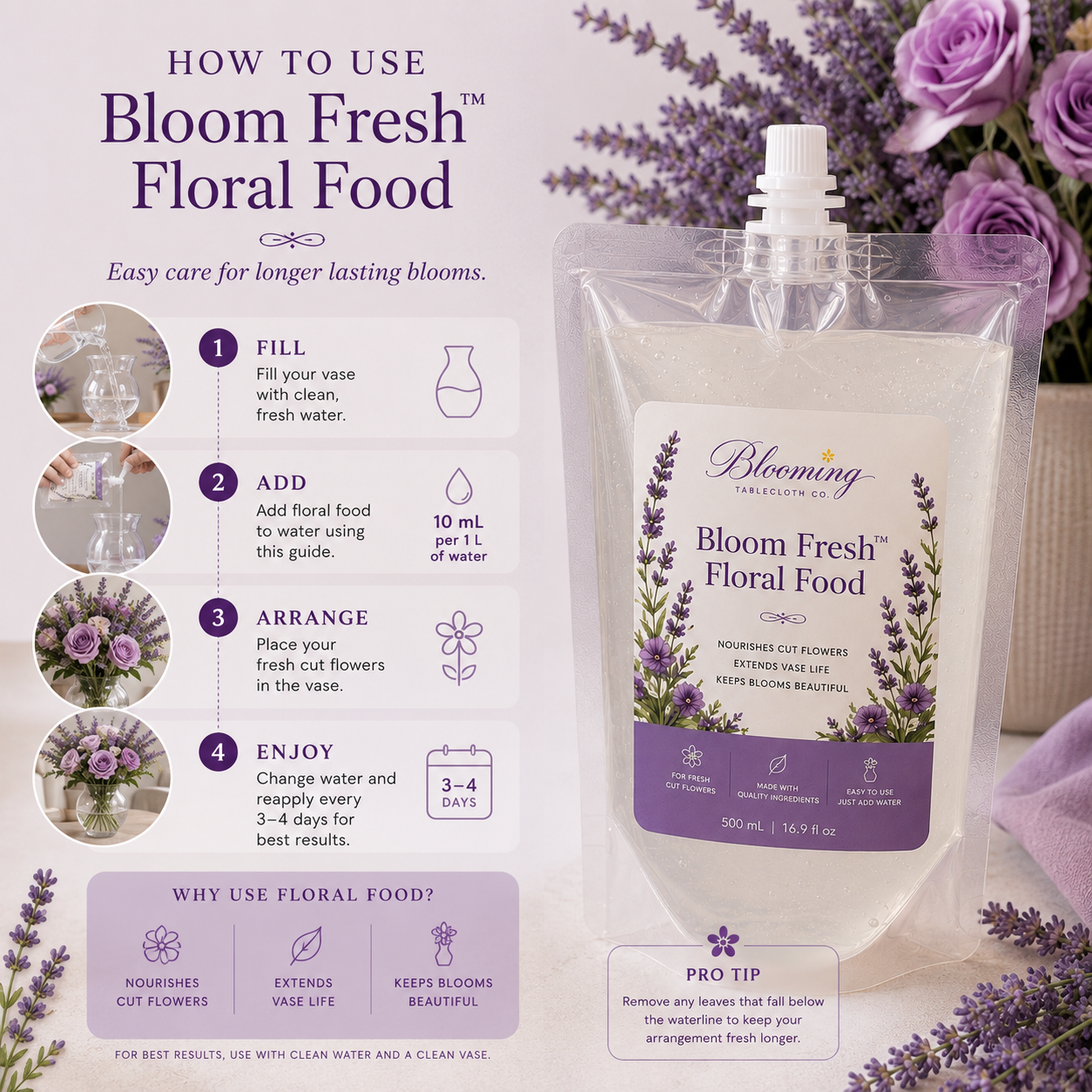 Bloom Fresh™ Concentrated Floral Food – 500 mL